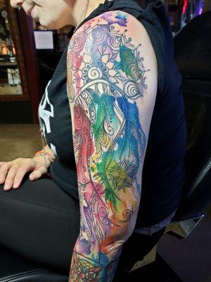 Watercolor mandala jellyfish by Juan Cordero!