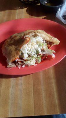 Nopalitos' stuffed sopapilla...good but red Chile was not the best.