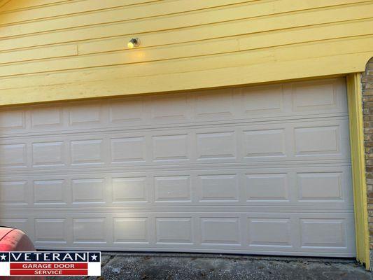 Double Garage Door Installation Sandstone Color