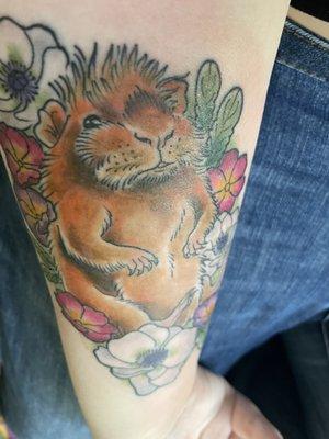 Guinea pig tattoo by Laura Exley