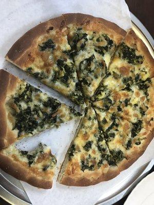 Spinach and feta pizza