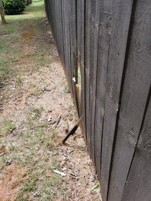 Fence pickets that are broken