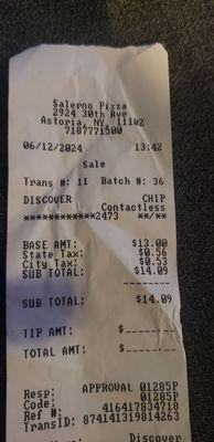 Receipt from $12.35 he said the total was....it went up to $14.09??