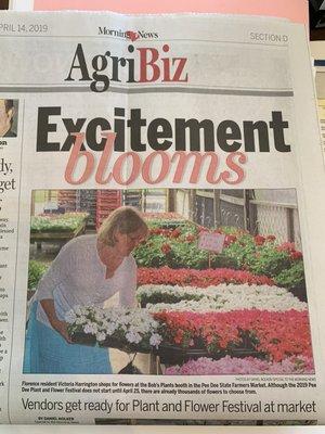 Join is for the Pee Dee State Farmer's Market annual Plant and Flower Show April 25-28