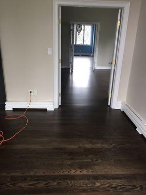 floor with dark color and semi gloss finished