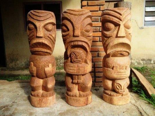 Tiki Carvings from Bamboo Craftsman