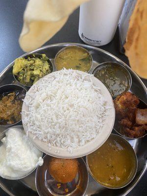 Vegetarian thali plate