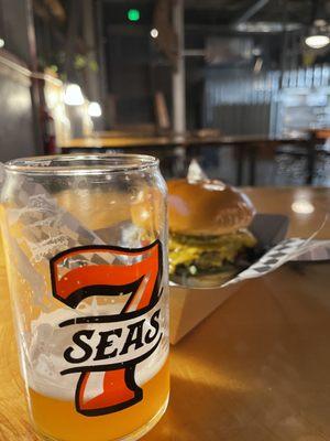 Burger and beer what else could you want?