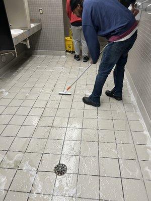 Tile and grout cleaning at Municipal Building