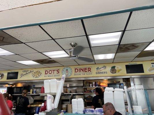 The diner ladies busy at work