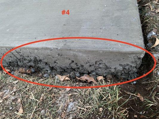 Giant holes and gaps in sides of concrete