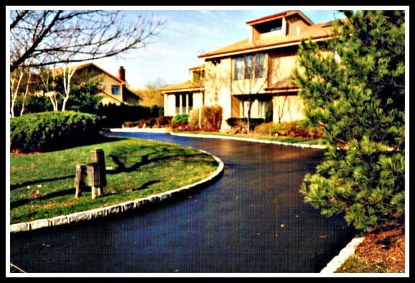 Asphalt Driveway with Belgium Block Border...Always a Classic Look!