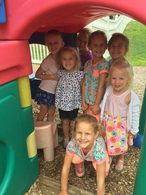 Enjoying the playground on the first day of school!