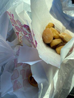 Cinnamon sugar and chocolate donut holes