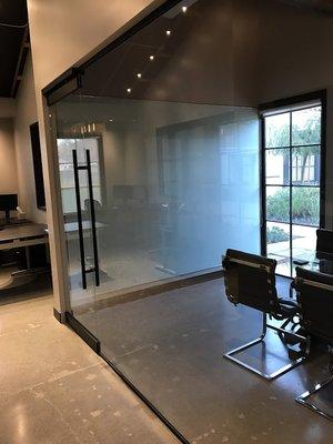 Office glass wall and writing board