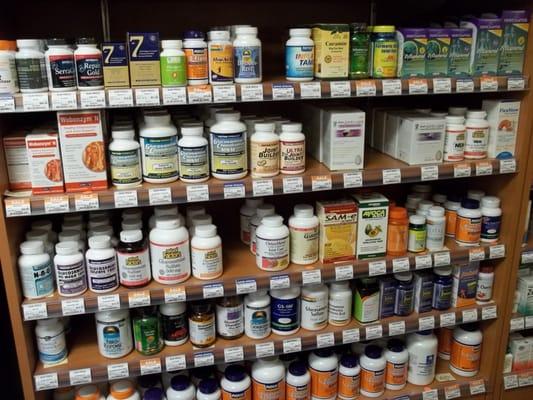 The joint relief section, probably the biggest selection in the area; another cabinet to the right. I buy the Curcumin products.