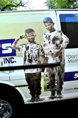 Even older boys make messes on carpet.