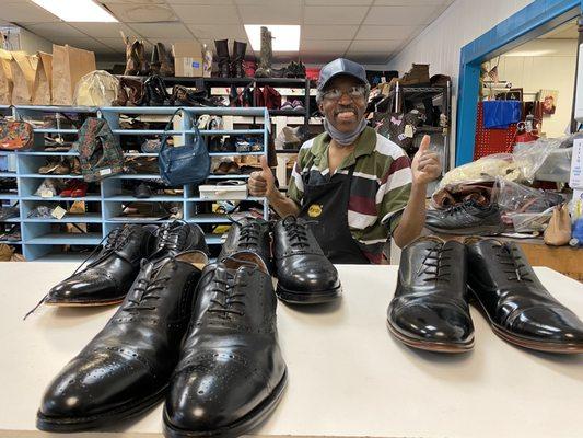 Shoe repair, friendly and kind.