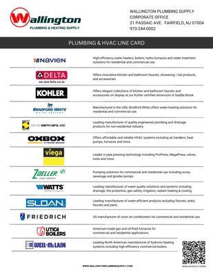 HVAC and Plumbing Line Card