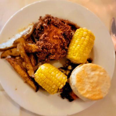 Wurlitzer Events Wild West BBQ Dinner Series  Honey Fried Chicken , Corn, Biscuits, Potato Wedges & Texas Caviar