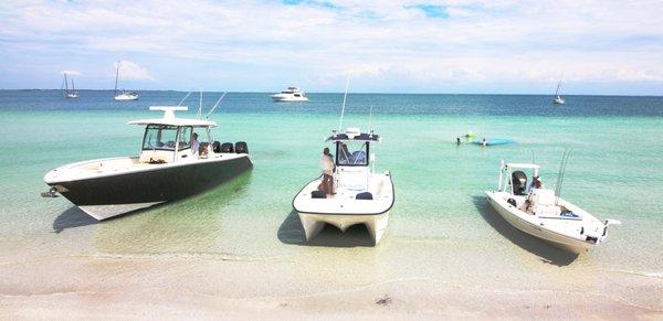 Our fleet of Boats, 34 Cobia, 26 Calcutta, and 18 Hewes