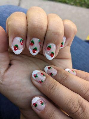 Strawberry summer nails