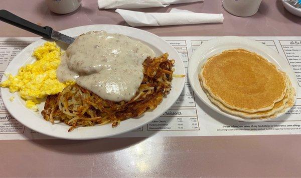 Country Fried Steak with Pancakes