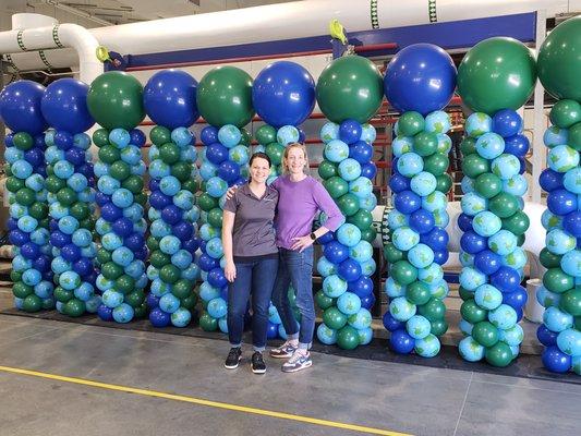 6ft Balloon Columns for a Power Plant Grand Opening