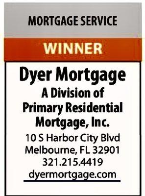 Dyer Mortgage again voted BEST mortgage company in Brevard County!