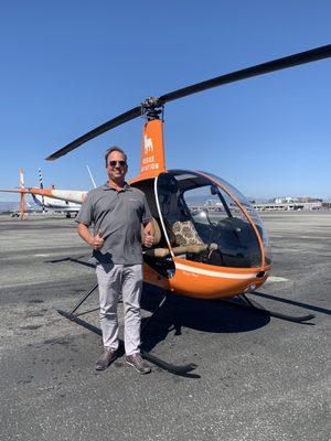 Me about to take my first helicopter flight