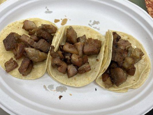 Beef brisket à la cart tacos.