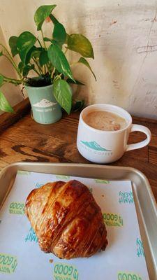 Butter croissant and latte