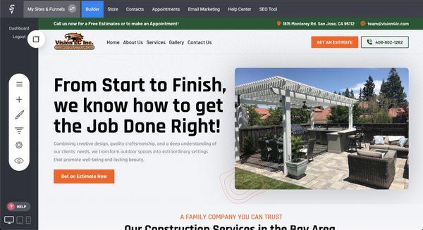 Construction business website building