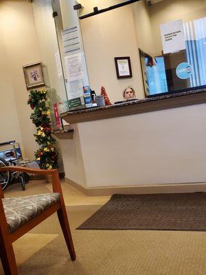 Kathy is at the front desk for patient check-in.  Thursday 12/21/2023