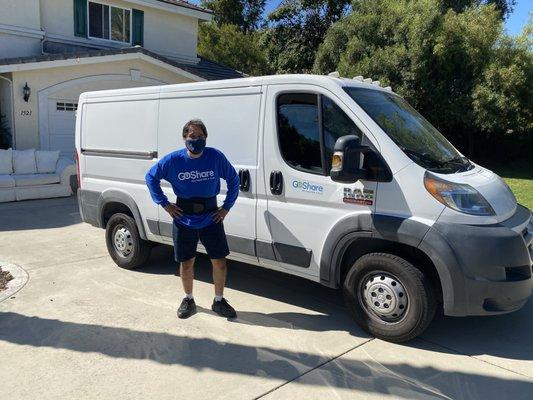 GoShare Driver James with his cargo van.