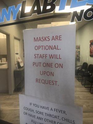 Masks "optional" in a healthcare setting? What???