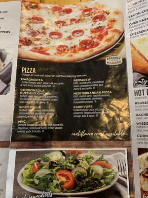 Pizza Menu