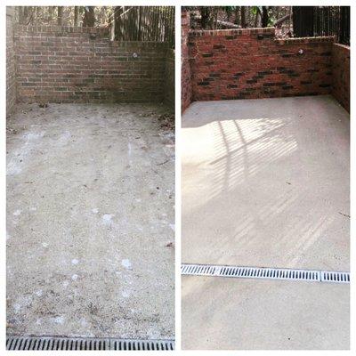 Concrete driveway cleaning