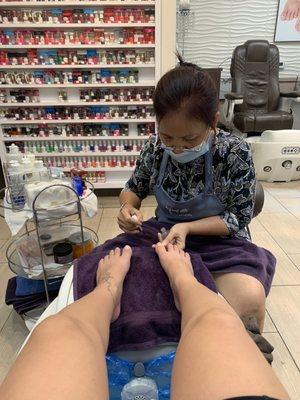 Pedicure with beach spa $29.