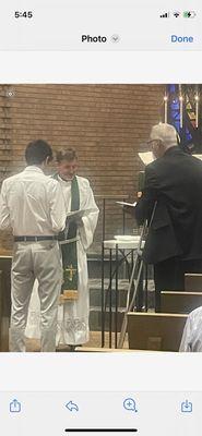 Baptism of an International student.