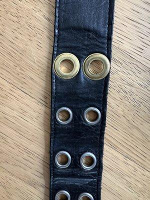 Oversized Brass Grommets Holes Added to Belt Bag- Ruined!