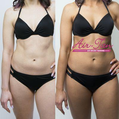 Before and after results. No photoshop. We customize every tan to each specific body and skin tone.