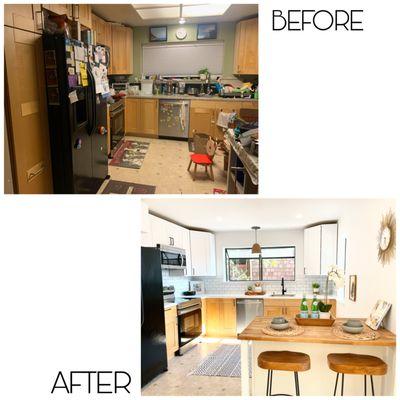 Here is the before and after of a kitchen update for a listing that I prepared for market, transforming it from average to wow.