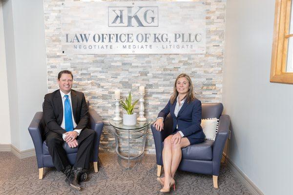 Keith Kleinhans and Kimberly Gruber Kleinhans - the partners of Law Office of KG, PLLC   an intimate injury and family law firm