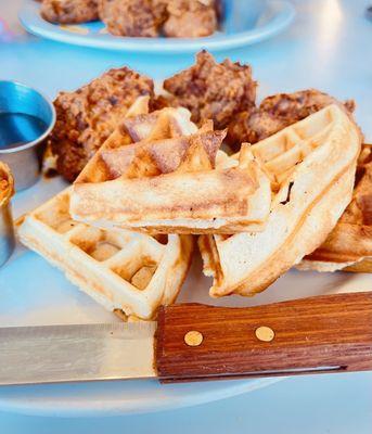 Waffles and fried chicken