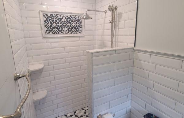 White subway tile Bathroom.