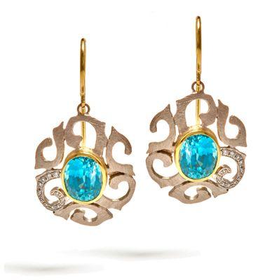 Blue Zircon Earrings