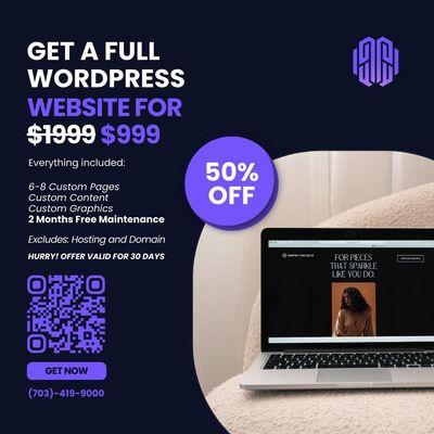 Act Fast! This Offer Expires in 30 Days!**
Don't miss this golden opportunity to get a professionally designed website at half the price.