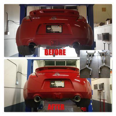 Changing the catback exhaust system on this beauty: Before and After.