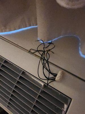 Bare wires from a/c unit